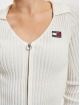 Tommy Jeans Strickjacke Xs Badge V-Neck Zip Thru weiß