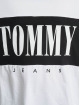 Tommy Jeans T-Shirt manches longues Skater Layer Logo blanc