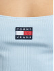 Tommy Jeans Top Rib Badge Crop azul