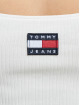 Tommy Jeans Top Rib Badge Crop beis