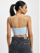 Tommy Jeans top Rib Badge Crop blauw