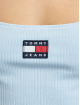 Tommy Jeans top Rib Badge Crop blauw
