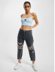 Tommy Jeans Top Rib Badge Crop blue
