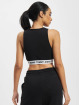 Tommy Jeans Top Super V-Logo Waistband Crop negro