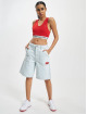 Tommy Jeans Top Super V-Logo Waistband Crop rojo