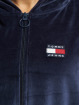 Tommy Jeans Vetoketjuhupparit Super Crop Velour sininen