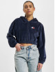 Tommy Jeans Zip Hoodie Super Crop Velour blau