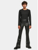 Urban Classics Boot cut jeans Ladies Synthetic Leather Flared zwart