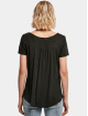 Urban Classics Camiseta Ladies Viscose Button Up negro