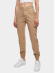 Urban Classics Cargobroek Ladies High Waist beige