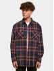 Urban Classics Chemise Heavy Long Oversized Checke bleu