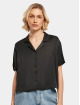 Urban Classics Chemise Ladies SS Viscose Satin Resort noir