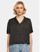 Urban Classics Chemise Ladies SS Viscose Satin Resort noir