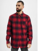 Urban Classics Chemise Oversized Checked Grunge rouge