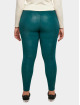 Urban Classics Chinot/Kangashousut Ladies Washed Faux Leather vihreä