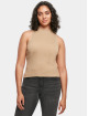 Urban Classics Débardeur Ladies Short Rib Knit Turtleneck beige