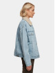 Urban Classics Denim Jacket Ladies Oversized Sherpa blue