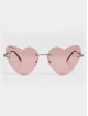 Urban Classics Gafas Heart With Chain rosa