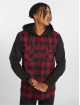Urban Classics Hemd Hooded Checked Flanell rot