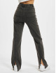 Urban Classics High Waist Jeans Ladies Straight Slim Denim High Waist schwarz