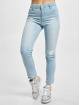 Urban Classics High Waisted Jeans Ladies High Waist modrá
