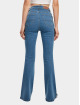 Urban Classics High Waisted Jeans Ladies Organic High Waist Flared modrá