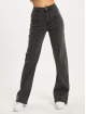 Urban Classics High Waisted Jeans Ladies Straight Slim Denim High Waist èierna