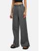 Urban Classics joggingbroek Ladies Heavy Terry Garment Dye Slit grijs