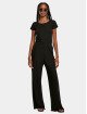 Urban Classics Jumpsuit Ladies Rib Wid Leg schwarz