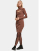 Urban Classics jurk Ladies Stretch Jersey Cut-Out bruin