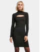 Urban Classics jurk Ladies Stretch Jersey Cut-Out Turtleneck zwart