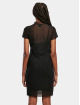 Urban Classics jurk Ladies Mesh Double Layer zwart