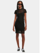 Urban Classics jurk Ladies Mesh Double Layer zwart