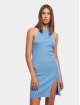 Urban Classics Kleid Ladies Rib Knit Neckholder blau
