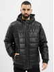 Urban Classics Kurtki zimowe Hooded Faux Leather czarny