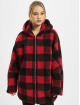 Urban Classics Kurtki zimowe Ladies Hooded Oversized Check Sherpa czerwony