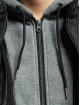 Urban Classics Leather Jacket Fleece Hooded Fake Leather black