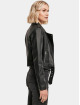 Urban Classics Leather Jacket Ladies Synthetic Leather Belt Biker black