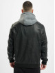 Urban Classics Lederjacke Fleece Hooded Fake Leather schwarz