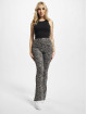 Urban Classics Legging Ladies High Waist Zebra Boot Cut grau