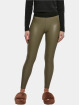 Urban Classics Legging Faux Leather olijfgroen