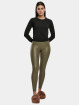 Urban Classics Legging Faux Leather olijfgroen