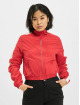 Urban Classics Lightweight Jacket Short Striped Crinkle red