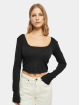 Urban Classics Longsleeve Ladies Short Rib Corsage black