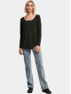 Urban Classics Longsleeve Ladies Viscose Button Up zwart