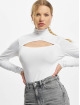 Urban Classics Longsleeves Ladies Cut-Out Turtleneck bialy