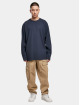 Urban Classics Longsleeves Heavy Oversized Garment Dye niebieski