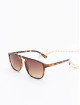 Urban Classics Lunettes de soleil Sunglasses Mykonos With Chain brun