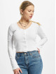 Urban Classics Maglietta a manica lunga Ladies Cropped Rib Cardigan bianco
