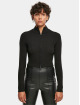Urban Classics Neuleet Ladies Cropped Rib Knit Zip musta